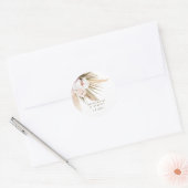 Boho Waterverf Pampas Grass Wedding Favor Ronde Sticker (Envelop)