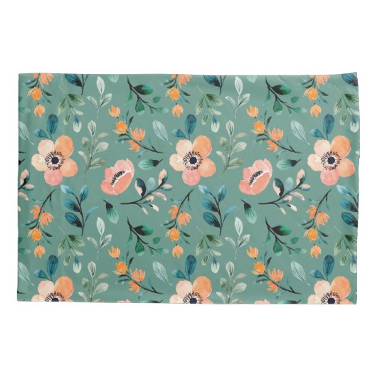 Boho waterverf patroon Mooie blauw Kussensloop (Achterkant)