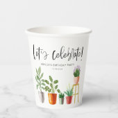 Boho Waterverf potplanten verjaardag Papieren Bekers (Voorkant)