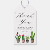 Boho Waterverf Potted Cactus Afstuderen Dank u Cadeaulabel (Achterkant)