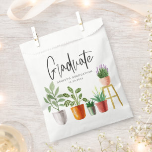 Boho Waterverf Potted Houseplants Afstuderen Bedankzakje