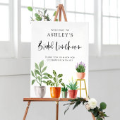 Boho Waterverf Potted Houseplants Bridal Luncheon Poster