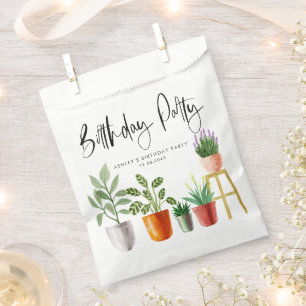 Boho Waterverf Potted Houseplants Verjaardagsfeest Bedankzakje