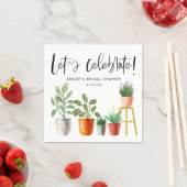 Boho Waterverf Potted Planten Bruidsdiner Servet (Insitu)