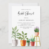 Boho Waterverf Potted Planten Vrijgezellenfeest Kaart (Voorkant)