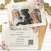 Boho Waterverf QR Code Foto Save the Date Kaart