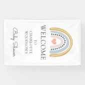 Boho Waterverf Rainbow Baby shower Banner (Horizontaal)