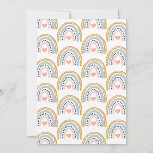 Boho Waterverf Rainbow Baby shower Bedankkaart (Achterkant)