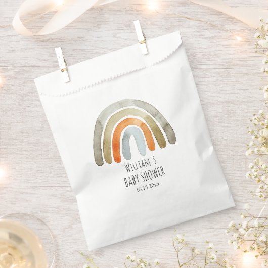 Boho Waterverf Rainbow Baby shower Bedankzakje (Geknipt)