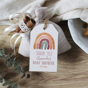 Boho Waterverf Rainbow Baby shower Dank u wel Cadeaulabel