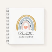 Boho Waterverf Rainbow Baby shower Guest Notitieboek (Voorkant)
