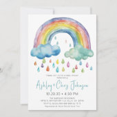 Boho Waterverf Rainbow Baby shower Kaart (Voorkant)