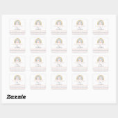 Boho Waterverf Rainbow Baby shower Uitnodiging Vierkante Sticker (Vel)