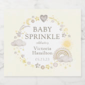 Boho Waterverf Rainbow Baby Sprinkle Sparkling Wijnetiket (Enkel label)