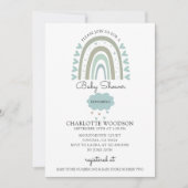 Boho Waterverf Rainbow Blue Baby Boy Shower Kaart (Voorkant)