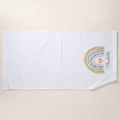 Boho Waterverf Rainbow Gepersonaliseerde Button Strandlaken (Voorkant)