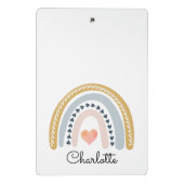 Boho Waterverf Rainbow Kind Gepersonaliseerd Mini Klembord (Achterkant)