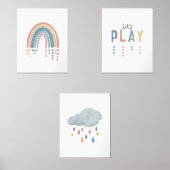 Boho Waterverf Rainbow Nursery Decor Muurkunst Sets (Voorkant)