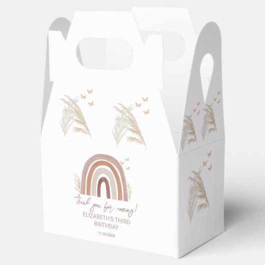 Boho Waterverf Rainbow | Pampas Grass Bedankdoosjes (Geopend)