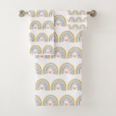 Boho Waterverf Rainbow Pattern Bad Handdoek (Insitu)