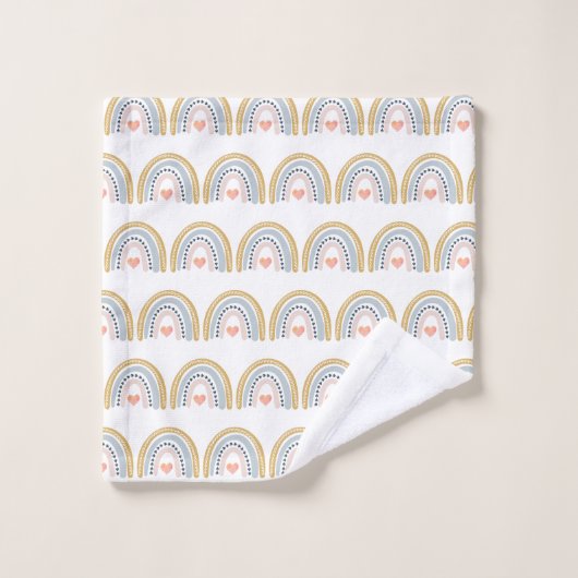 Boho Waterverf Rainbow Pattern Bad Handdoek (Wasdoekje)
