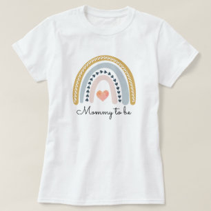 Boho Waterverf regenboog Baby shower mama om te zi T-shirt