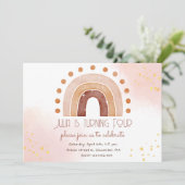 Boho waterverf regenboog Birthday Uitnodiging (Staand voorkant)