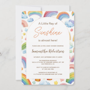 Boho Waterverf Regenboog Genderneutraal Baby showe Kaart