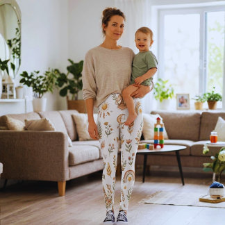 Boho Waterverf Regenboog Pastel Bloem Leggings