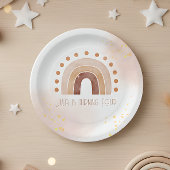 Boho waterverf regenboogdag papieren bordje