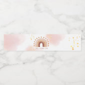 Boho waterverf regenboogdag waterfles etiket (Enkel label)