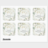 Boho waterverf rode en roze rozen Bruiloftsshower Vierkante Sticker (Vel)