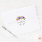 Boho Waterverf Spring Flowers Wedding Ronde Sticker (Envelop)