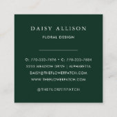 Boho Waterverf Spring Wildflower Vierkante Visitekaartje (Achterkant)