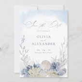 Boho Waterverf Strand Bruiloft Foto Save The Date (Voorkant)