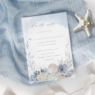 Boho Waterverf Strand Bruiloft Maaltijdkeuze RSVP Kaartje