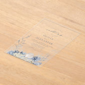 Boho Waterverf Strand Elegant Blauw Huwelijk Acryl Uitnodigingen (Laagn)