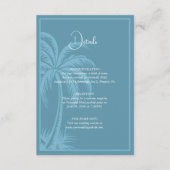 Boho Waterverf Strand Palm Trees Bruiloft Details Informatiekaartje (Voorkant)