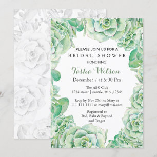 boho waterverf succulent Vrijgezellenfeest Invite Kaart