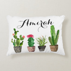 Boho Waterverf Succulents Custom Accent Pillow Kussen