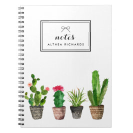 Boho Waterverf Succulents Personalized Notitieboek