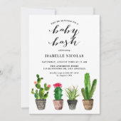 Boho Waterverf Succulents Summer Baby shower Bash Kaart (Voorkant)