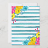 Boho Waterverf Summer Flowers Wedding Kaart (Achterkant)