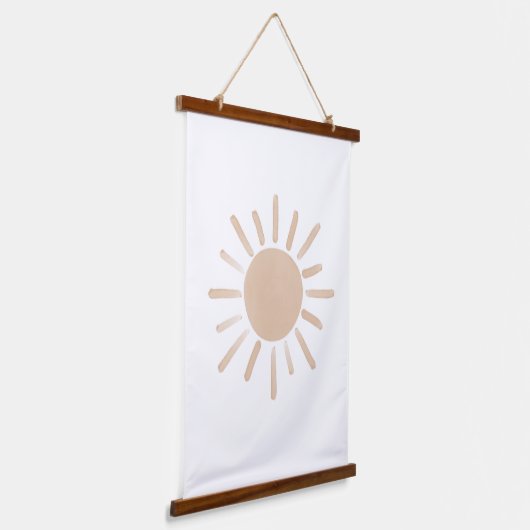 Boho Waterverf Sun Nursery Decor Hangend Wandkleed (Gebogen)