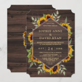 Boho Waterverf Sunflower Wood-rond Kaart (Voorkant / Achterkant)