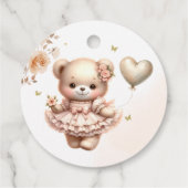 Boho waterverf Teddy Bear Balloon baby shower Bedankjes Labels (Achterkant)