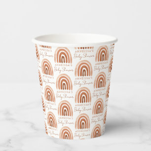 Boho Waterverf Terracotta Rainbow Baby shower Papieren Bekers