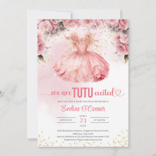 Boho waterverf tutu jurk meisje Baby shower uitnod Kaart