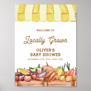 Boho Waterverf Veggie Fruit Baby shower Welkom Poster