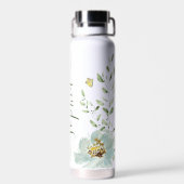 Boho Waterverf vlindertuin Gepersonaliseerd Waterfles (Achterkant)